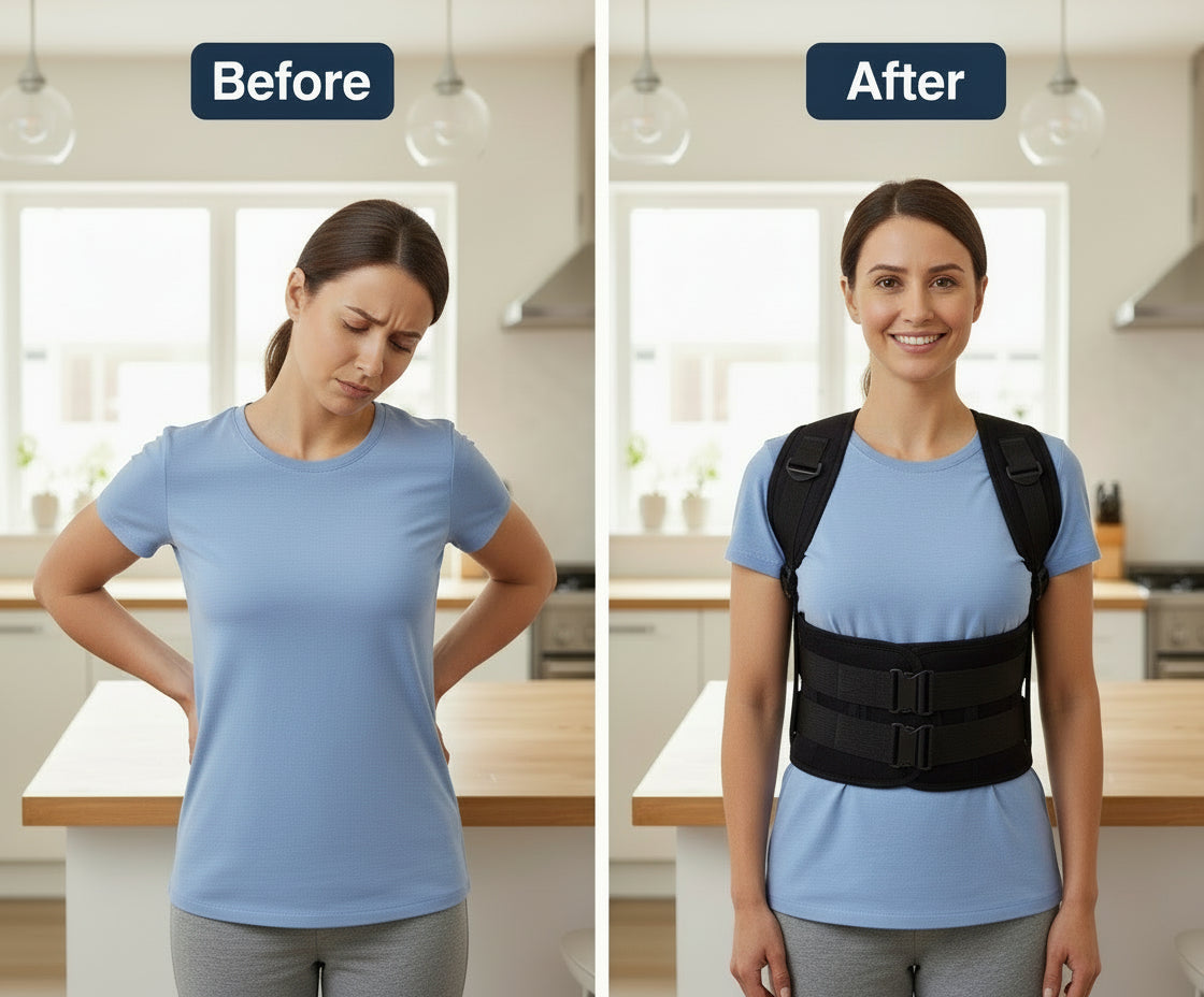 “Posture Corrector Belt for Back, Shoulder & Neck Pain Relief – Adjustable Support Brace for Straight Posture”