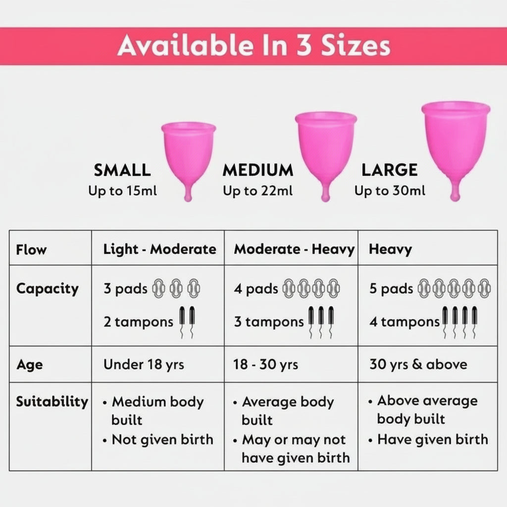 “Reusable Menstrual Cup – Rash-Free, Leak-Proof & 12-Hour Protection (Medical Grade Silicone)”