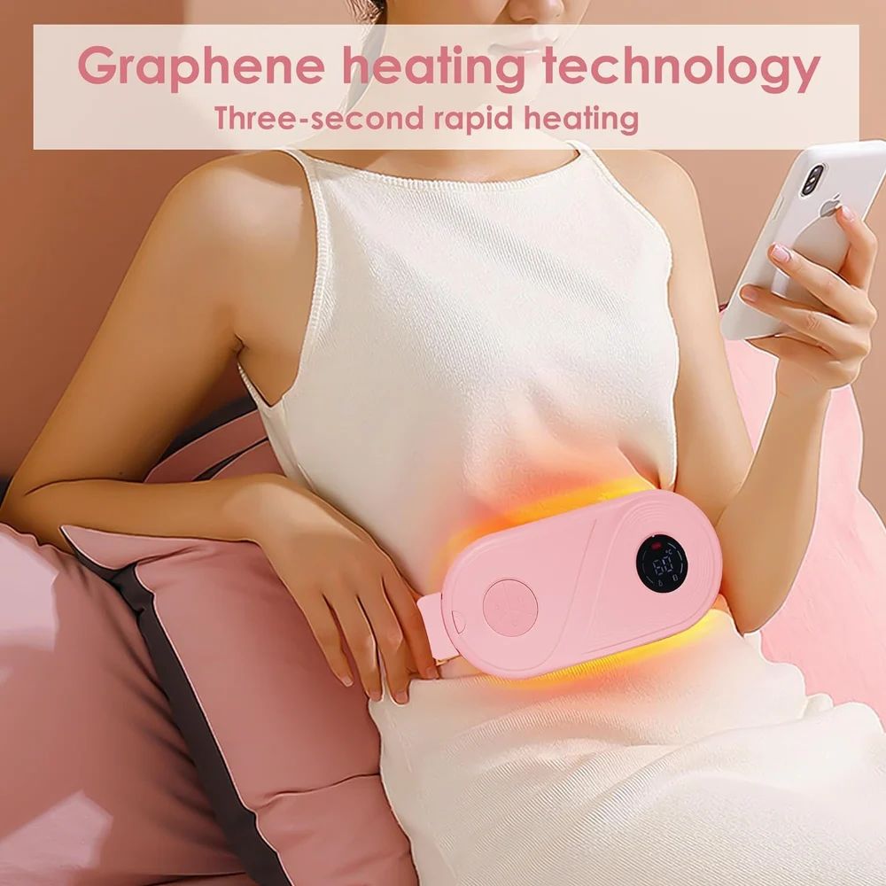 Intelligent Menstrual Heating Pad for Period Pain Relief | Fast Heating + Vibration Massage
