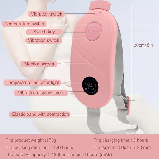 Intelligent Menstrual Heating Pad for Period Pain Relief | Fast Heating + Vibration Massage