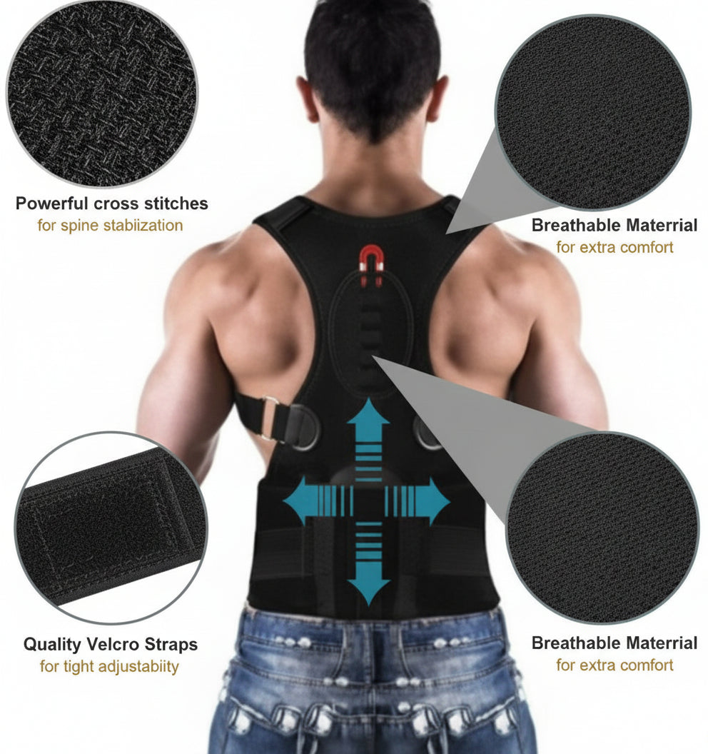 “Posture Corrector Belt for Back, Shoulder & Neck Pain Relief – Adjustable Support Brace for Straight Posture”